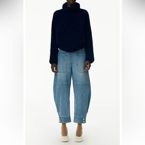 Tibi Sculpted Mid-Rise Tapered-Leg Denim Pants size 27